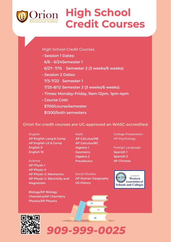 High School Credit Courses Orion Schools